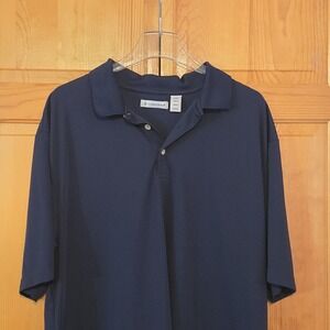 Cubavera Mens Textured Polo Size 2XL Navy‎ Short Sleeve Polo Shirt
